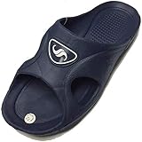 Gear One Men's Rubber Slide Sandal Slipper Comfortable Shower Beach Shoe Slip On Flip Flop S-Blue size 8/9 D(M) US