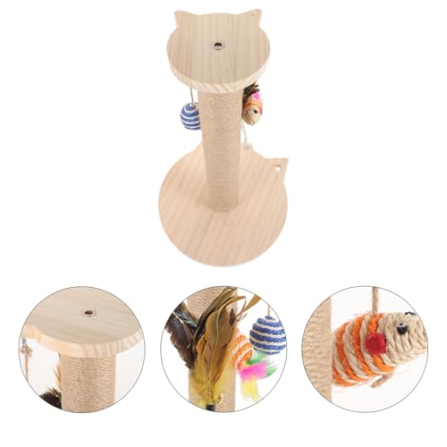 Rascador para Gatos de Sisal y Madera Fuerte con Juego Interior miniatura 7
