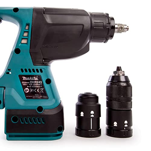 Makita DHR243Z Bohrhammer Sds Plus 2 Joule 24 mm Bl Lxt 18 V + 1 Akku 18 V 3 Ah Li-Ion Bl1830B + Makpac Koffer – Bild 5