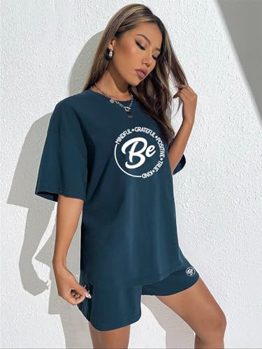 Image of KSHS Women Cotton Night Suit Top & Shorts Set | Loose Fit Printed Nightwear Co Ord Set Stylish Western | Soft Breathable Sleepwear Shorts with Pocket for Women