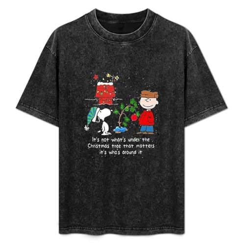 OESUP Christmas with Charlie Men's Black T-Shirt Unisex Tee 3XL