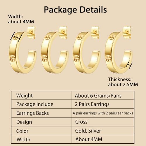 Love Earrings for Women Gold and Silver 316 Stainless Steel Hoop Earrings, Durable Hypoallergenic Friendship Jewelry for Birthday Graduation Wedding Gifts for Her, Mom, Daughter, Sister 6