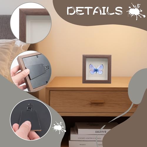 Image of 4 PCS Butterfly Display Case Shadow Box Frame, Insect Display Case Specimen Showcase Insect Specimen Storage Box for Bug Butterfly Insect Collection Display, 4.7 x 4.7 Inch