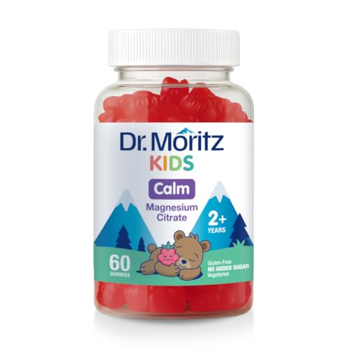 Image of DR. Moritz Sugar-Free Calm Magnesium Gummies for Kids and Adults - Non-GMO Magnesium Citrate Gummies - Raspberry Flavor - 1-Pack (60 Count)