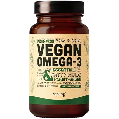 Vegan Omega 3 Supplement - Plant Based DHA & EPA Fatty Acids - Carrageenan Free, Alternative to Fish Oil, Supports Heart, Brain, Joint Health - Sustainably Sourced Algae - 60 Softgels Cover