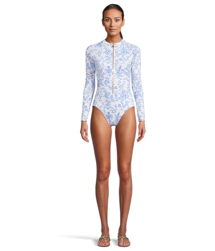 Lilly Pulitzer Womens Randee Rashguard One-Piece Resort White Tall Tales 4 One Size