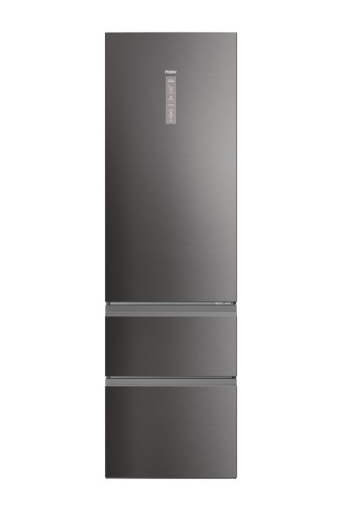 Haier 3D 60 Series 5 HTW5620CNMP - Frigorífico Combi, Cajones Direct Access, WIFI, Botellero, Motor Inverter, My Zone Pro, Humidity Zone, Total No Frost, AnxAl 59,5x205cm, 414L, Luz LED, Inox oscuro