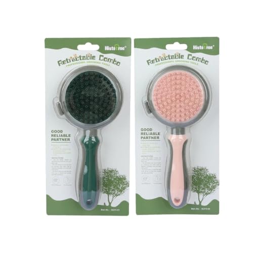 Cepillo de pelo para mascotas de doble cara XFHtyCJ con mango ergonómico 6