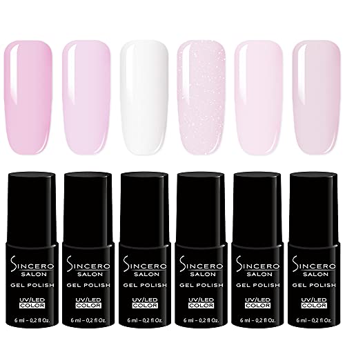 SINCERO SALON UV Gel Nagellack Set I Sweet Pink 6 Gelnägel Farben I Soak Off Nagelgel Set Cover