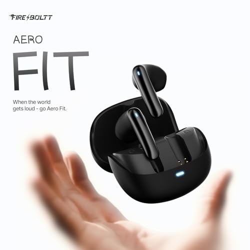 Image of Fire-Boltt Aero Fit TWS Earbuds with Custom EQ, Bluetooth 5.4 Wireless Earphones, 50H Playtime, Fast Charging Case, 50ms Low Latency Gaming & Touch Controls Black