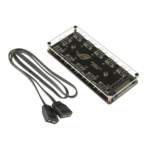 HUAREW 5V 3 pin RGB LED Splitter Hub,10 Hub Splitter Adaptateur de câble d'extension d'alimentation, utilisé pour étendre l'interface ARGB de la carte mère