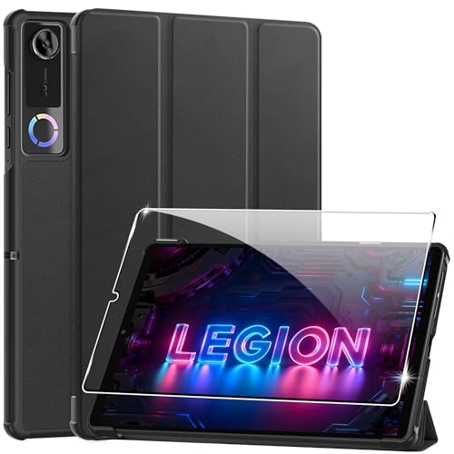 Housse Lenovo Legion Tab Gen 5 8.8 avec étui flip case noir et verre trempé écran