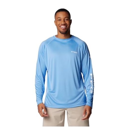 Columbia Men's Terminal Tackle Long Sleeve Fishing Shirt, White Cap/White Logo, Medium