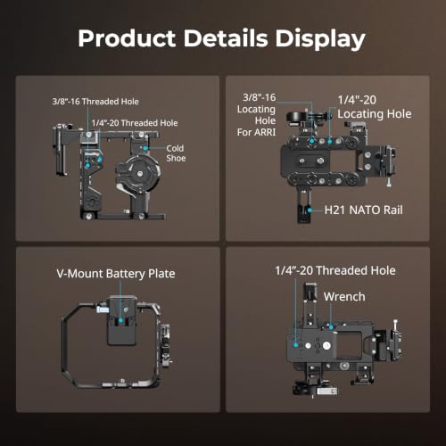 Image of SmallRig Vertical Shooting Cage Kit for Sony FX6, V-Mount Battery Plate, Side Handle Adapter, Integrated Top Handle Mount, HawkLock NATO Rail - 5801