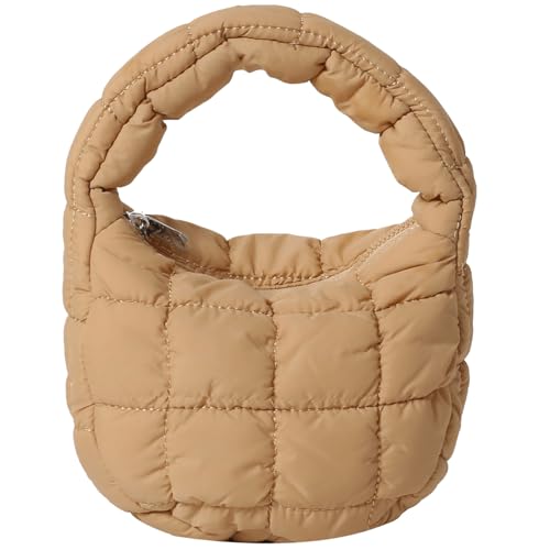 Image of Quilted MINI Handbag and Purses Women Puffer Nylon Hobo Cotton Padded Purse Work Travel Lightweight