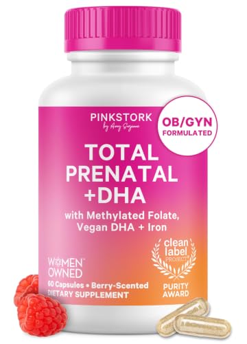 Pink Stork Total Prenatal Vitamins No Fishy Burps 60 Capsules Berry