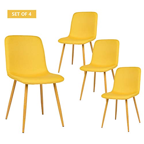 BAHOM Set of 4 Kitchen Dining Chairs, Mid Century Modern Uph...