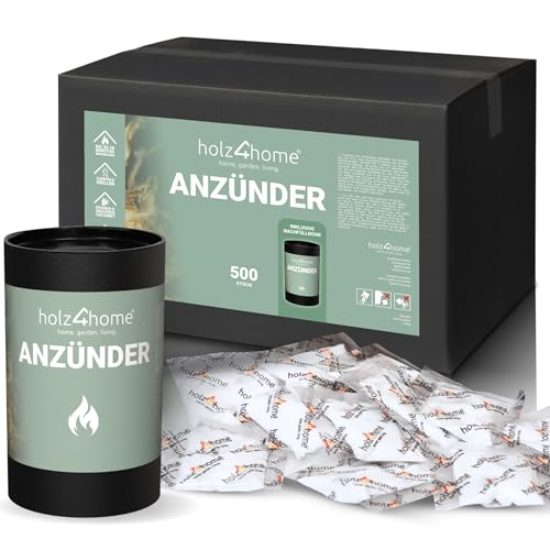 holz4home® Anzündtüten 500 Stück Grillanzünder Kaminanzünder...