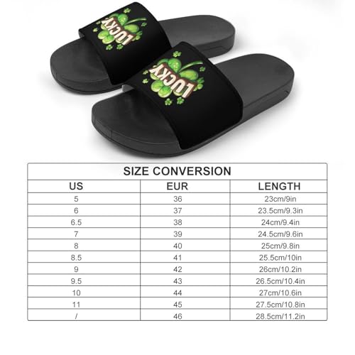 St. Patrick's Day Shamrock Clover Unisex Shower Shoes House Slippers Non-Slip Indoor Bathroom Shoes for Pool Beach 42 (260mm)2