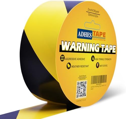 ADHES Caution Warning Floor Tape Yellow Hazard - 50mmx 32m