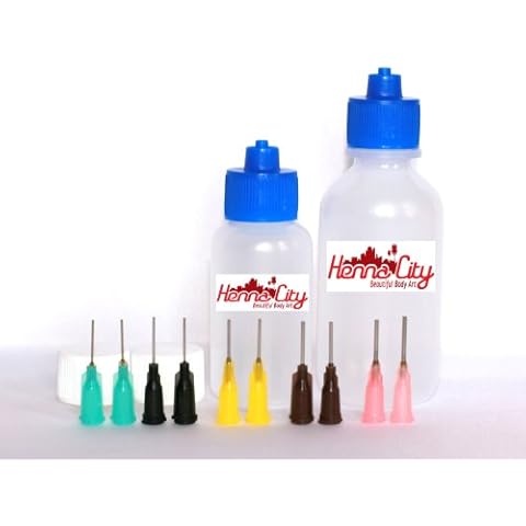 Henna City! 1 oz and 2 oz Applicator bottles – 1 Ea, 10 tips Cover