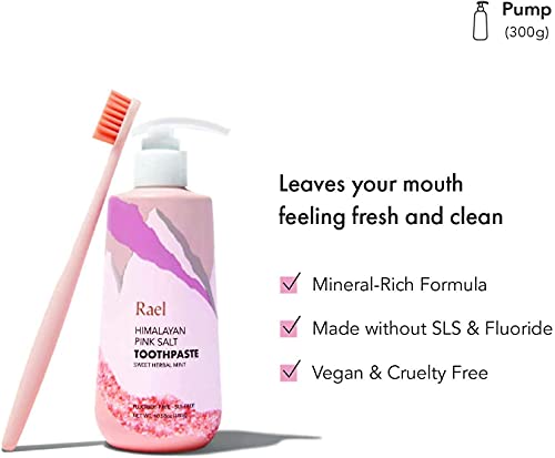 Rael Toothpaste For Sensitive Teeth - Fluoride Free Toothpaste, Himalayan Pink Salt, Sweet Mint Flavor, Clean Ingredients, Fresh Breath, Oral Care, Cruelty Free (1 Pack, Pump) #TOP3