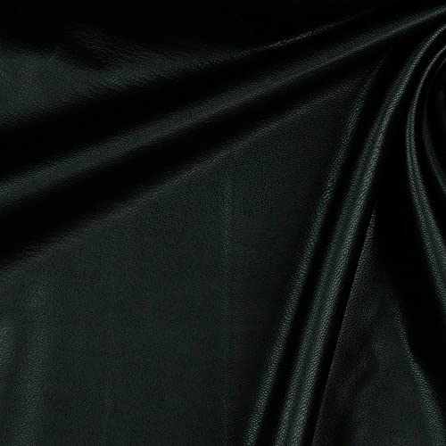 Tissu en similicuir souple extensible noir de qualité supérieure au tombé impeccable
