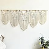 Extral Large macrame wall hanging, 71'' W x 32'' L boho wall art tapestry wall decor for urban entryway,living room,bedroom decor, headboard woven wall art, big fiber art over couch art for Yarn hallway