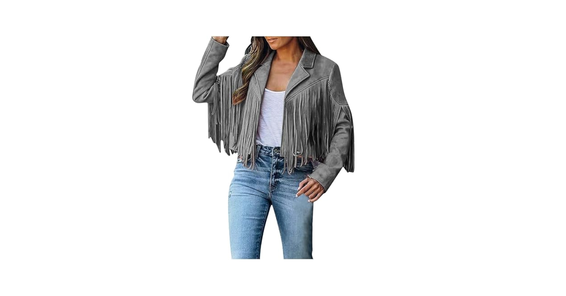 トップス Sasquatchfabrix. FRINGE FAKE SUEDE SMOCK Women's Fringe Jacket Faux Suede Leather Jackets Fashion