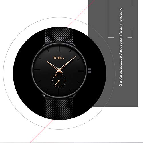 Mens Watches Fashion Simple Minimalist Waterproof Quartz Analog Watch Designer Luxury Business Classic Wrist Watch - Gold