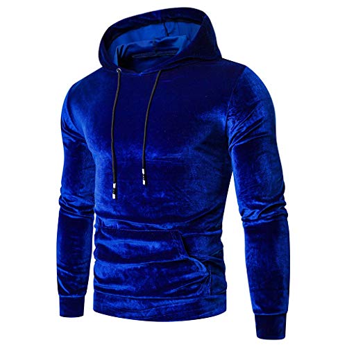Ymosrh Men's Casual Hoodies, Long Sleeve Velour Pullover Hooded Sweatshirt Casual Athletic Workout Jogging Hoodie, M-3XL2