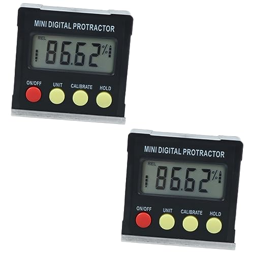 DOITOOL 2pcs Inclinometer Digital Protractor Angle Meter Digital Angle Finder Angle Gauge Tool Number