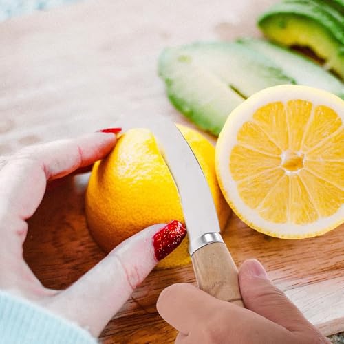 Image of Multipurpose Stainless Steel Curved Shape Fruit Peeling & Vegetable Cutting Knife Hand Held Tool Farming Paring for Mango Pine Apple Grass Cutter Home Restaurant Silver Color 1 Pcs