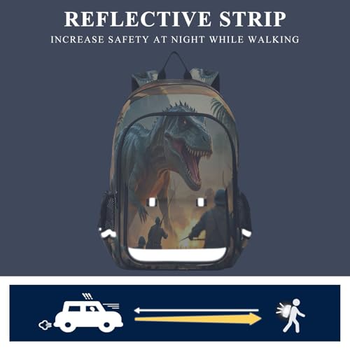 Sac à dos ordinateur portable enfants dinosaure avec compartiment matelassé