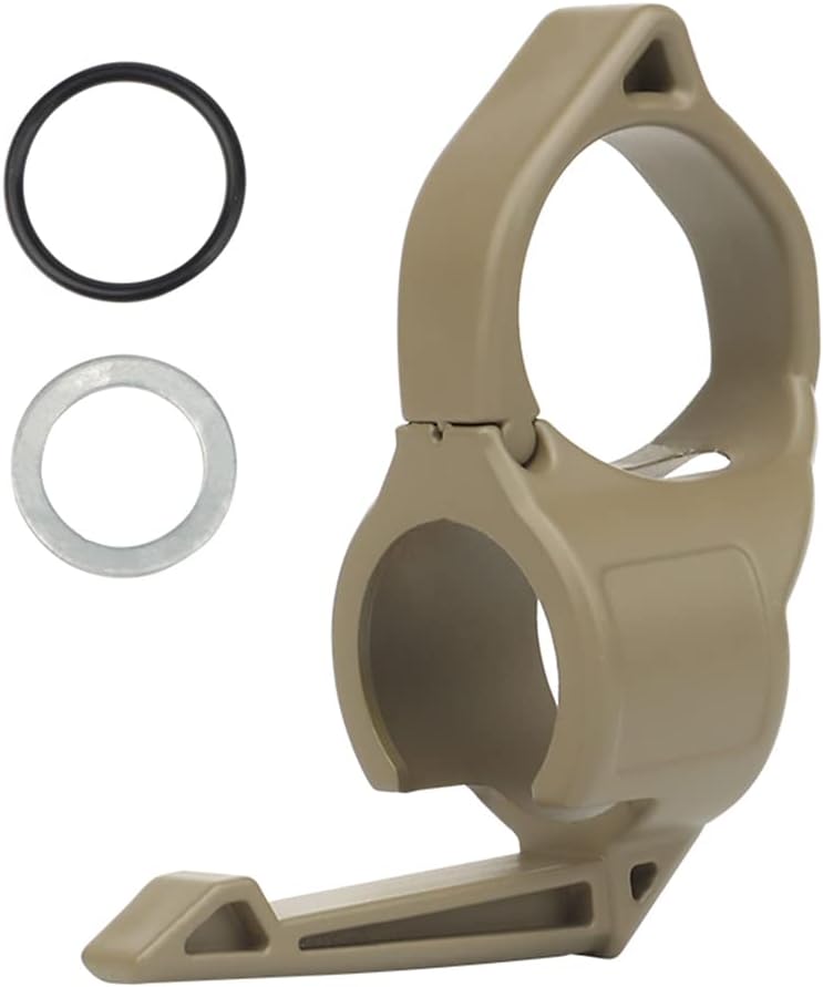 Tactical Flashlight Ring Holder with Pocket Clip, Durable and Portable, Suitable for LED Flashlights, Tan