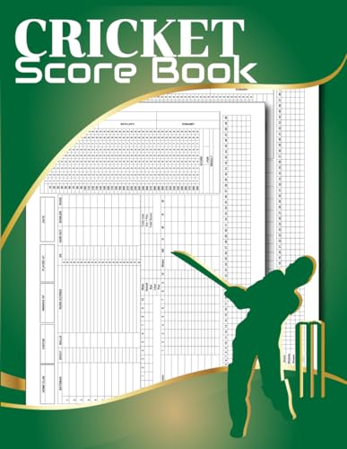 Cricket Scorebook: 120 Page Cricket Score Sheets Book to Record Match Stats & Scores, Cricket Score Cards