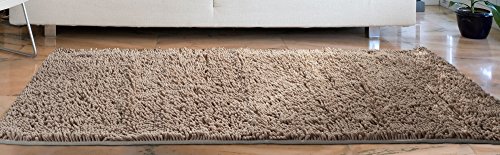 Lavish Home High Pile Shag Rug Carpet, 30" x 60" x 1", Beige