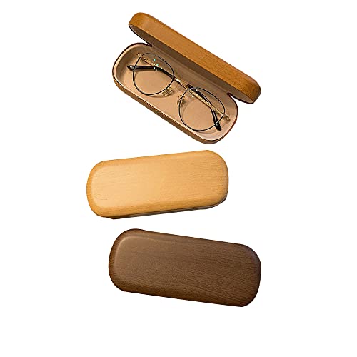 Image of Wood Grain Glasses Case,Hard Shell Glasses Case for Eyeglasses and Sunglasses