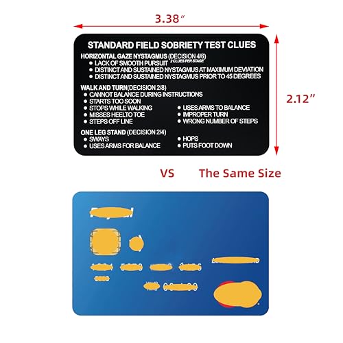image for JunehenTB SFST Thick Card Standardized Field Sobriety Test, Black Meta
