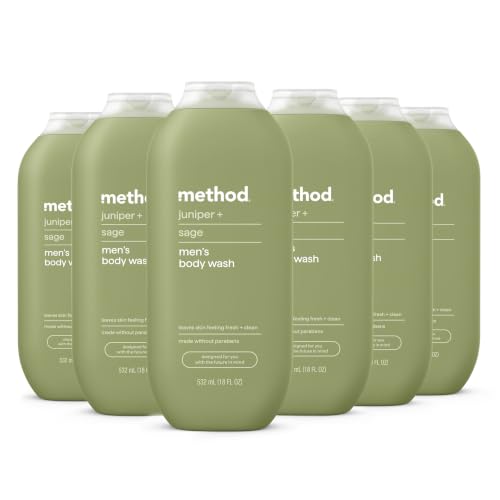 Image of method Men's Body Wash, Juniper + Sage, 18 fl oz, 6 Pack