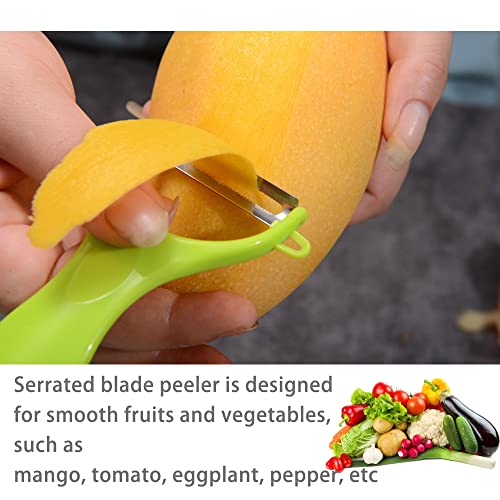 2 Potato Skin Peeler,Vegetable Peeler,Y Shaped Peeler With Non-Slip Pp Handle, Sharp Straight Blade & Serrate Blade,Green/Red Color #TOP5