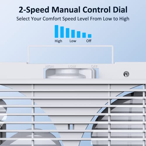Image of shinic 9 inch Dual Window Fan with Manual Reversible Airflow, 2-Speeds Twin Fans, Expandable Panels (22 inch-33 inch), Built-in Handle & Removable Feet, Ideal for Home, Kitchen, Bedroom, Office Ventilation