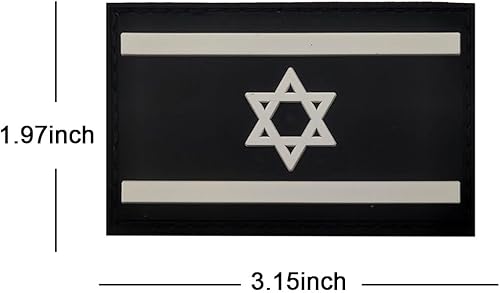 Miniatura 9 de Parche de PVC con bandera de Israel para coser en bordado, insignias tácticas israelíes de IL, emblema militar de moral militar, parches de gancho