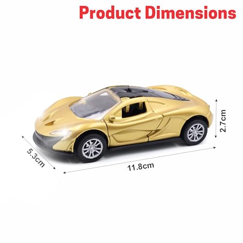 Image of ADITI TOYS Die Cast Car for Kids Alloy Metal Pull Back Car Toy Car Toy Vehicle with Openable Doors & LED Lights Car for Kids Collectible Toy Vehicle Gift for Kids Boys Girls BIS Approved (Gold)