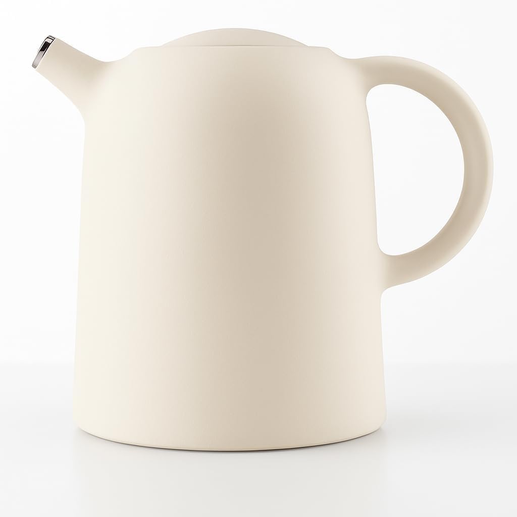 Thimble Thermo Jug 1L – Scandinavian Vacuum Carafe | Leakproof, BPA-Free, Easy-Pour | Keeps Coffee & Tea Hot 6–8h | Modern Minimalist Design, Gift-Ready (Birch Pantone)