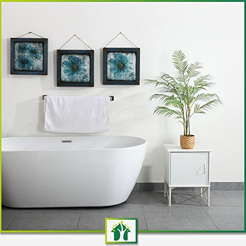 Crosofmi Artificial Paradise Palm Tree 3Feet Fake Tropical Palm Tree, Perfect Faux Plants In Pot For Indoor Outdoor House Home Office Garden Modern Decoration Housewarming Gift-1Pack #TOP5