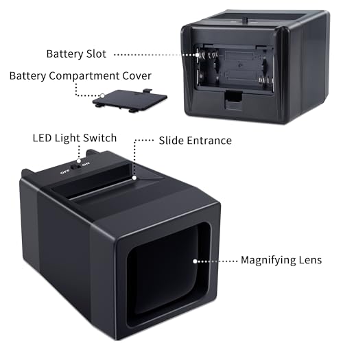 35mm slide viewer 2x magnification slide viewer for viewing 35mm slides slide projector for old slides 2aaa batteries included