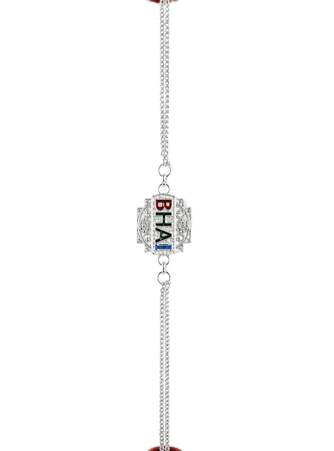 Bhai Pendant Chain Rakhi with Colourful Crystal Letters-image-13