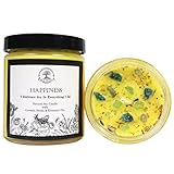 Happiness Soy Affirmation Candle by Art of The Root | Natural Soy Wax | Infused with Blue-Green Apatite Crystals | Wiccan, Pagan, Meditation & Magick | Aromatherapy, Joy, Positive Energy