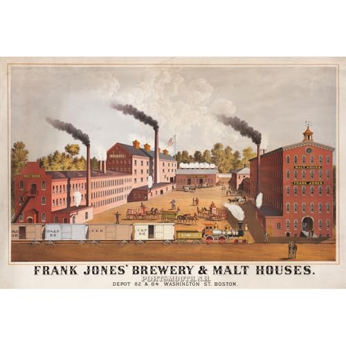 ArtDirect Frank Jones' brewery & malt houses, Portsmouth, N.H. (1880) Unframed Art Print Giclee Poster by Anonymous - Ready for Framing with Customization Sizes 10x7, 14x9, 20x13, 36x24, 48x32 and 60x40 inches